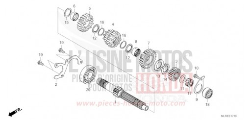 BOITE DE VITESSES (ARBRE SECONDAIRE) CB500FAR de 2024